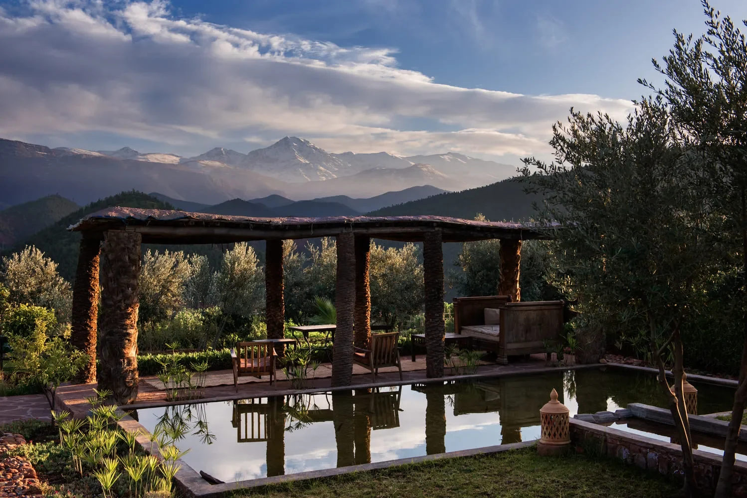 Kasbah Bab Ourika — Pool and Atlas Mountain outlook at Kasbah Bab Ourika