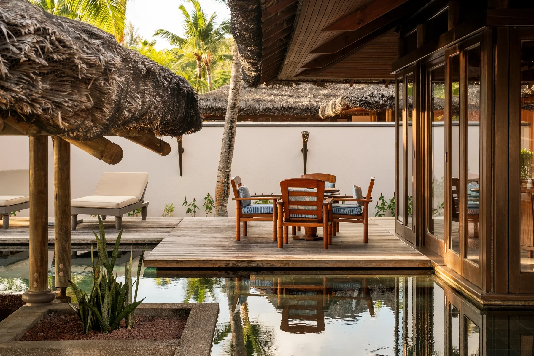 Constance Lemuria — A pool villa terrace at Constance Lemuria; premium accommodation example